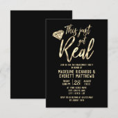 Invitation Gold Foil Ça vient d'avoir une vraie partie d'enga (Devant / Derrière)