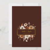Invitation Gold Foil Chute Boho Marsala Terracotta Mariage (Dos)