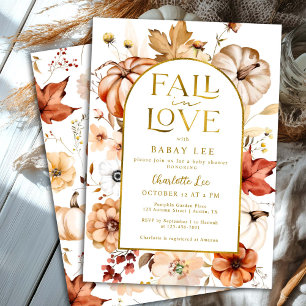 Invitation Gold Foil Chute dans Love Arch Russet Baby shower