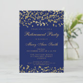 Invitation Gold Foil Confetti Navy (Debout devant)