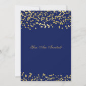Invitation Gold Foil Confetti Navy (Dos)
