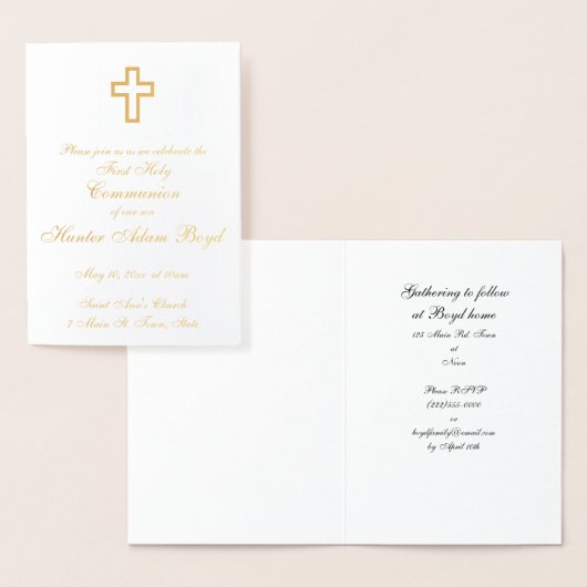 Invitation Gold Foil Cross (Affichage)