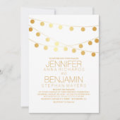 Invitation Gold Foil Effet Chaîne Lumière Mariage blanc (Devant)