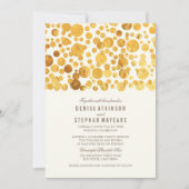 Invitation Gold Foil Effet Confetti Mariage élégant (Devant)