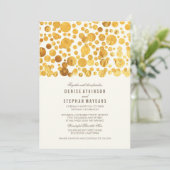 Invitation Gold Foil Effet Confetti Mariage élégant (Debout devant)