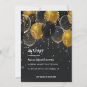 Invitation Gold Foil et Confetti Anniversaire de fête Invi (Devant)