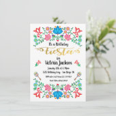 Invitation Gold Foil Floral Fête mexicaine Anniversaire (Debout devant)
