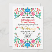 Invitation Gold Foil Floral Mariage mexicain Fiesta (Devant)