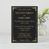 Invitation Gold Foil Great Gatsby Art Déco Wedding Invite (Debout devant)