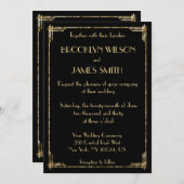 Invitation Gold Foil Great Gatsby Art Déco Wedding Invite (Devant / Derrière)