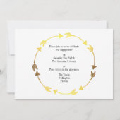Invitation Gold Foil Heart Wreath Fiançailles romantique (Dos)