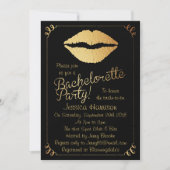Invitation Gold Foil Lips Bachelorette Party (Devant)