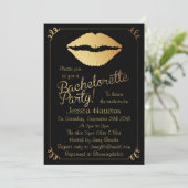 Invitation Gold Foil Lips Bachelorette Party (Debout devant)
