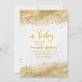 Invitation Gold Foil Oh Baby shower (Devant)