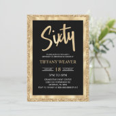 Invitation Gold Foil Parties scintillant Soixante 60e anniver (Debout devant)