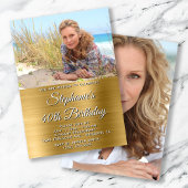 Invitation Gold Foil Photo 40e anniversaire