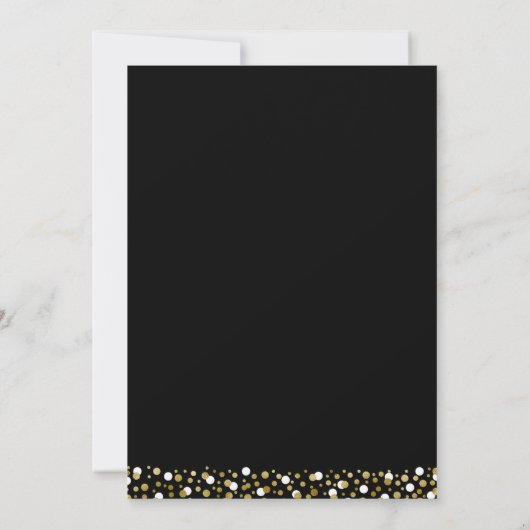 Invitation Gold Foil Script Confetti Graduation Party Noir (Dos)