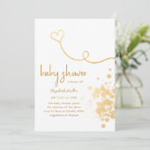 Invitation Gold Foil Splash Simple garçon Baby shower fille (Debout devant)