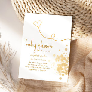 Invitation Gold Foil Splash Simple garçon Baby shower fille