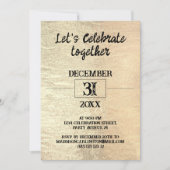 Invitation Gold Foil Texture fête du Nouvel An (Devant)