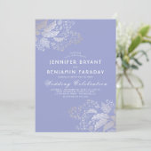 Invitation Gold Foliage Lavande Purple Mariage élégant (Debout devant)
