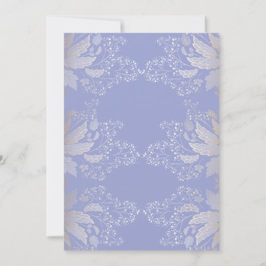 Invitation Gold Foliage Lavande Purple Mariage élégant (Dos)
