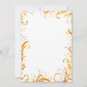 Invitation Gold Foliage Simple Noël (Dos)
