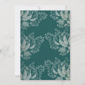 Invitation Gold Foliage Turquoise Vert Élégant Mariage modern (Dos)