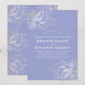 Invitation Gold Folift Lavender Purple Engagement Party (Devant / Derrière)