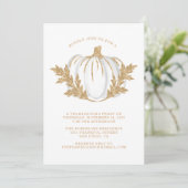 Invitation Gold Foliing Citrouille Thanksgiving Dîner (Debout devant)