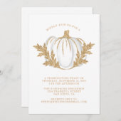 Invitation Gold Foliing Citrouille Thanksgiving Dîner (Devant / Derrière)