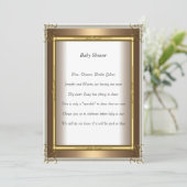 Invitation Gold Frame Baby shower (Debout devant)