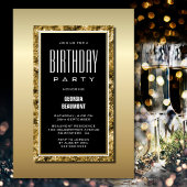 Invitation Gold Frame Black Anniversaire