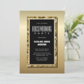 Invitation Gold Frame Black House Party (Debout devant)