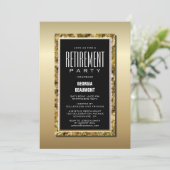 Invitation Gold Frame Black Retraite Party (Debout devant)