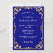 Invitation Gold Frame Blue Graduation (Devant)
