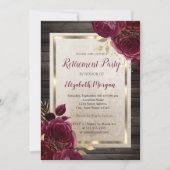 Invitation Gold Frame, Bourgogne Rose Retraite du bois (Devant)
