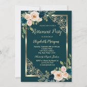 Invitation Gold Frame Bourgogne Rose Retraite verte (Devant)