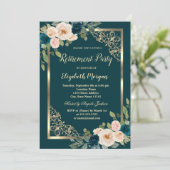 Invitation Gold Frame Bourgogne Rose Retraite verte (Debout devant)
