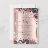 Invitation Gold Frame Chic Roses 16 RSVP (Devant)