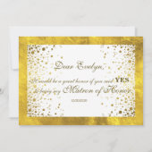 Invitation Gold Frame Confetti Serez-vous mon chef d'honneur (Dos)