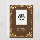 Invitation Gold Frame Graduation Brown (Dos)