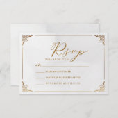 Invitation Gold Frame Motif Nuestra Boda Mariage espagnol RSV (Devant / Derrière)