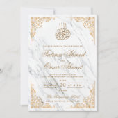 Invitation Gold Frame Ornate Cream Mariage musulman islamique (Devant)