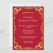 Invitation Gold Frame Red Graduation (Devant)