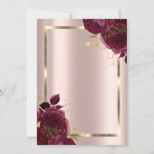 Invitation Gold Frame, Rose Gold Burgundy Retraite Rose (Dos)