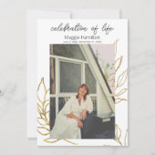 Invitation Gold Funeral Celebration of Life Program (Devant)