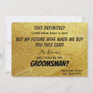 Invitation Gold Funky Moderne Personnalisé Groomsmen