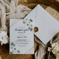 Gold Géométrique Calligraphie Bachelorette