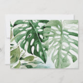 Invitation Gold Géométrique Tropical Green Palm Feuille Maria (Dos)